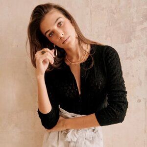 Sézane Philippe Cardigan in Black